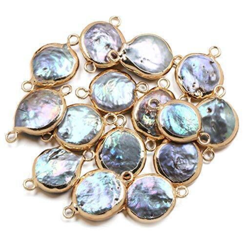 4928 5 Pcs Irregular Natural Cultured Freshwater Pearl Connectors Pearl